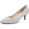 imageGreatonu Womens Slingback Kitten Heel Pointed Toe Dress Pumps ShoesSliver Glitter 2