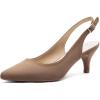 imageGreatonu Womens Slingback Kitten Heel Pointed Toe Dress Pumps ShoesTaupeSuede