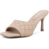 imageGreatonu Womens Square Toe heels Open Toe Slipon Sandals Heeled MulesNude