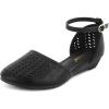 imageMaxMuxun Womens Roman Ankle Strap Cage Closed Toe Flat SandalsBlack