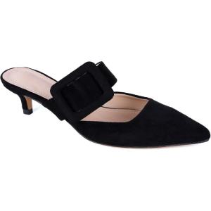 imageGreatonu Womens Kitten Heels Mules Point Toe Buckle Slip On Dress Sandals