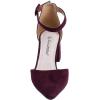 imageGreatonu Womens Ankle Strap Closed Toe Low Block Heel Wedding Dress Dorsay PumpsBurgundyhalf a Size Bigger