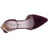 imageGreatonu Womens Ankle Strap Closed Toe Low Block Heel Wedding Dress Dorsay PumpsBurgundyhalf a Size Bigger