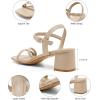 imageGreatonu Womens Braided Strappy Heeled Sandals 197 inch Low Chunky Block Heels Square Open Toe Ankle Strap Sandal Heels Dressy Sandals 2025 Party Wedding Prom ShoesBeige