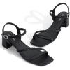 imageGreatonu Womens Braided Strappy Heeled Sandals 197 inch Low Chunky Block Heels Square Open Toe Ankle Strap Sandal Heels Dressy Sandals 2025 Party Wedding Prom ShoesBlack