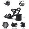 imageGreatonu Womens Braided Strappy Heeled Sandals 197 inch Low Chunky Block Heels Square Open Toe Ankle Strap Sandal Heels Dressy Sandals 2025 Party Wedding Prom ShoesBlack