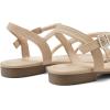 imageGreatonu Womens Rhinestone Flat Sandals with Ankle Strap Open Toe Sandals Wedding Bridal Prom Sparkly Bling Comfortable Dressy SandalsBeige