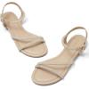 imageGreatonu Womens Rhinestone Flat Sandals with Ankle Strap Open Toe Sandals Wedding Bridal Prom Sparkly Bling Comfortable Dressy SandalsBeige