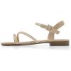 imageGreatonu Womens Rhinestone Flat Sandals with Ankle Strap Open Toe Sandals Wedding Bridal Prom Sparkly Bling Comfortable Dressy SandalsBeige