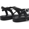 imageGreatonu Womens Rhinestone Flat Sandals with Ankle Strap Open Toe Sandals Wedding Bridal Prom Sparkly Bling Comfortable Dressy SandalsBlack