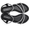 imageGreatonu Womens Rhinestone Flat Sandals with Ankle Strap Open Toe Sandals Wedding Bridal Prom Sparkly Bling Comfortable Dressy SandalsBlack