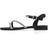 imageGreatonu Womens Rhinestone Flat Sandals with Ankle Strap Open Toe Sandals Wedding Bridal Prom Sparkly Bling Comfortable Dressy SandalsBlack