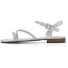 imageGreatonu Womens Rhinestone Flat Sandals with Ankle Strap Open Toe Sandals Wedding Bridal Prom Sparkly Bling Comfortable Dressy SandalsSilver