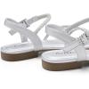 imageGreatonu Womens Rhinestone Flat Sandals with Ankle Strap Open Toe Sandals Wedding Bridal Prom Sparkly Bling Comfortable Dressy SandalsSilver