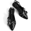 Black Patent Cross Strap