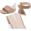 imageGreatonu Sandals For Women 2025 Womens Ankle Strap Block Heels Dress Shoes Open Toe Heeled SandalsFaux Suede Nude