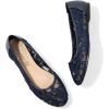 imageGreatonu Womens Flats Cut Out Round Toe Slip On Floral Ballet Flat Comfortable Lace Flats DressyNavy Blue