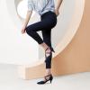 imageGreatonu Womens Low Heeled Closed Pointed Toe Pumps Kitten Heel Cross Strap Wedding Bridal Party Office Dress ShoesBlue