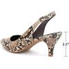 imageGreatonu Womens Slingback Dress Pump 40 EU9 US Brown Snake Print
