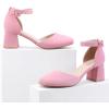 imageGreatonu Womens Block Heels Square Toe Ankle Strap Court Shoes for Women Party Wedding Date Office Pumps Dress Shoes