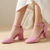 imageGreatonu Womens Block Heels Square Toe Ankle Strap Court Shoes for Women Party Wedding Date Office Pumps Dress Shoes