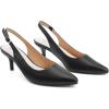 imageGreatonu Womens Kitten Heels Pointed Toe Slingback Leather Insole Dress Pumps ShoesBlack Pu