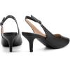imageGreatonu Womens Kitten Heels Pointed Toe Slingback Leather Insole Dress Pumps ShoesBlack Pu