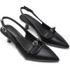 imageGreatonu Womens Kitten Heels Pointed Toe Slingback Leather Insole Dress Pumps ShoesBlackmary Jane