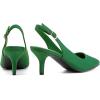 imageGreatonu Womens Kitten Heels Pointed Toe Slingback Leather Insole Dress Pumps ShoesGreen