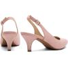 imageGreatonu Womens Kitten Heels Pointed Toe Slingback Leather Insole Dress Pumps ShoesLight Pink