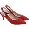 imageGreatonu Womens Kitten Heels Pointed Toe Slingback Leather Insole Dress Pumps ShoesRed