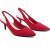 imageGreatonu Womens Kitten Heels Pointed Toe Slingback Leather Insole Dress Pumps ShoesRed