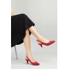 imageGreatonu Womens Kitten Heels Pointed Toe Slingback Leather Insole Dress Pumps ShoesRed