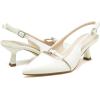 imageGreatonu Womens Kitten Heels Pointed Toe Slingback Leather Insole Dress Pumps ShoesWhitemary Jane
