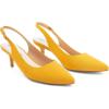 imageGreatonu Womens Kitten Heels Pointed Toe Slingback Leather Insole Dress Pumps ShoesYellowSuede