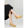 imageGreatonu Womens Kitten Heels Pointed Toe Slingback Leather Insole Dress Pumps ShoesYellowSuede