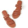 imageGreatonu Braided Sandals For Women 2025 Open Toe Fashion Slide Sandals Women Dressy Summer Flat US Size 611Camel