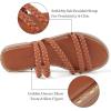 imageGreatonu Braided Sandals For Women 2025 Open Toe Fashion Slide Sandals Women Dressy Summer Flat US Size 611Camel