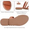 imageGreatonu Braided Sandals For Women 2025 Open Toe Fashion Slide Sandals Women Dressy Summer Flat US Size 611Camel