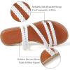 imageGreatonu Braided Sandals For Women 2025 Open Toe Fashion Slide Sandals Women Dressy Summer Flat US Size 611White