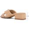 imageGreatonu Womens Chunky Heeled Sandals Square Open Toe Mules Heels Cross Band Summer Dressy SandalsNude