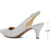 imageGreatonu Womens Kitten Heels Pointed Toe Slingback Leather Insole Dress Pumps ShoesSliver 1
