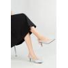 imageGreatonu Womens Kitten Heels Pointed Toe Slingback Leather Insole Dress Pumps ShoesSliver 1