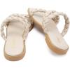 imageGreatonu Womens Square Toe Braided Flat Sandals Dressy Summer Open Toe Slides Sandals for Women 2025 Strappy Slip On Woven SandalsBeige
