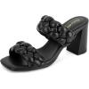 imageGreatonu Womens Braided Heeled Sandals Square Open Toe Sandals for Women 2026 Summer Heels Slip On Dressy with Block Heel 335 InchBlack