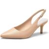 imageGreatonu Womens Kitten Heels Pointed Toe Slingback Dress Pumps ShoesNudePu
