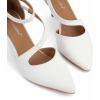 image:imageGreatonu Womens Pumps Low Heeled Closed Pointed Toe Kitten Heel Cross Strap Wedding Bridal Party Office Dress Shoes White 75