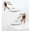image:imageGreatonu Womens Pumps Low Heeled Closed Pointed Toe Kitten Heel Cross Strap Wedding Bridal Party Office Dress Shoes White 75
