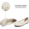 image:imageGreatonu Womens Ballet Flats Round Toe Slip on Lace ballerina Flat Comfortable Wedding Casual Dressy Floral Flats ShoesBeige