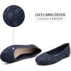 image:imageGreatonu Womens Ballet Flats Round Toe Slip on Lace ballerina Flat Comfortable Wedding Casual Dressy Floral Flats ShoesNavy Blue Lining